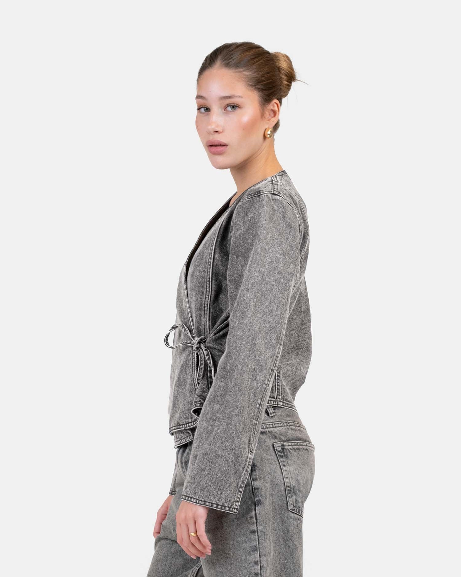 Denim Tie Shirt Washed Grey | Skagen - clothing.dk